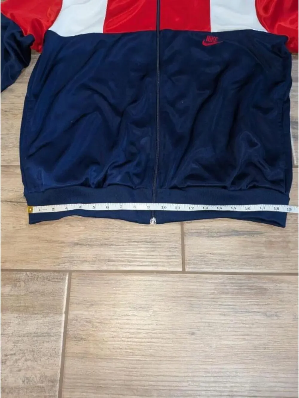 NIKE 90s track jacket Sz XL Run DMC Hip Hop.  Thread Undone Around Collar. READ!